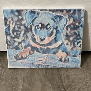Colorful “Rottie puppy” canvas